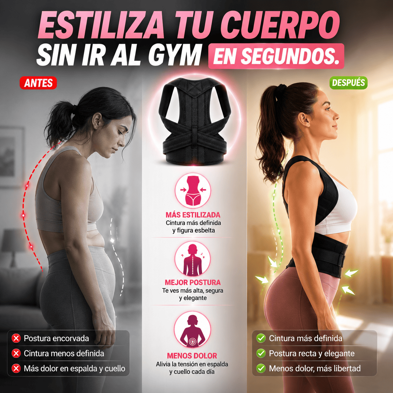 CORRECTOR DE POSTURA - TRANSFORMA CÓMO TE VES EN SEGUNDOS 😏🔥