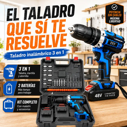 Taladro Inalámbrico 2 Baterías: Resolvé trabajos del hogar en minutos