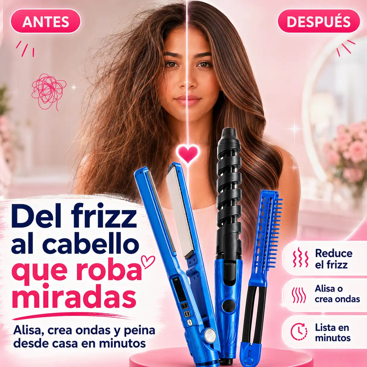 KIT BABYLISS PRO | Plancha + Rizadora + Peine